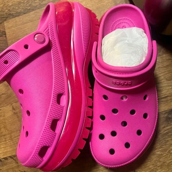 NWT Crocs super crush hot pink crocs size 8 - Picture 2 of 3